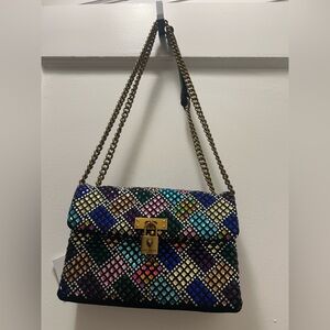 Kurt Geiger The Brixton Multicolor Embellished 2 Way Chain Bag NWT